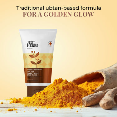 Golden Glow Ubtan Face Wash with Turmeric and Sandalwood Tube: 65 gm